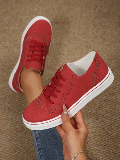 Lace Up Round Toe Platform Sneakers - Tredona LLC