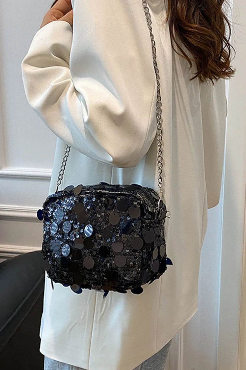 Sequin Chain Shoulder Bag - Tredona LLC
