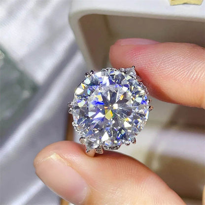10 Carat Moissanite 925 Sterling Silver Ring - Tredona LLC