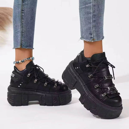 Lace Up Platform Sneakers - Tredona LLC