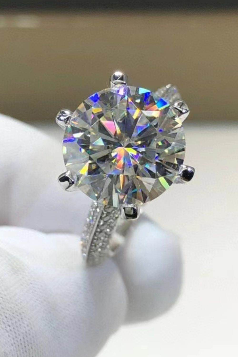 5 Carat Moissanite 6-Prong Ring - Tredona LLC