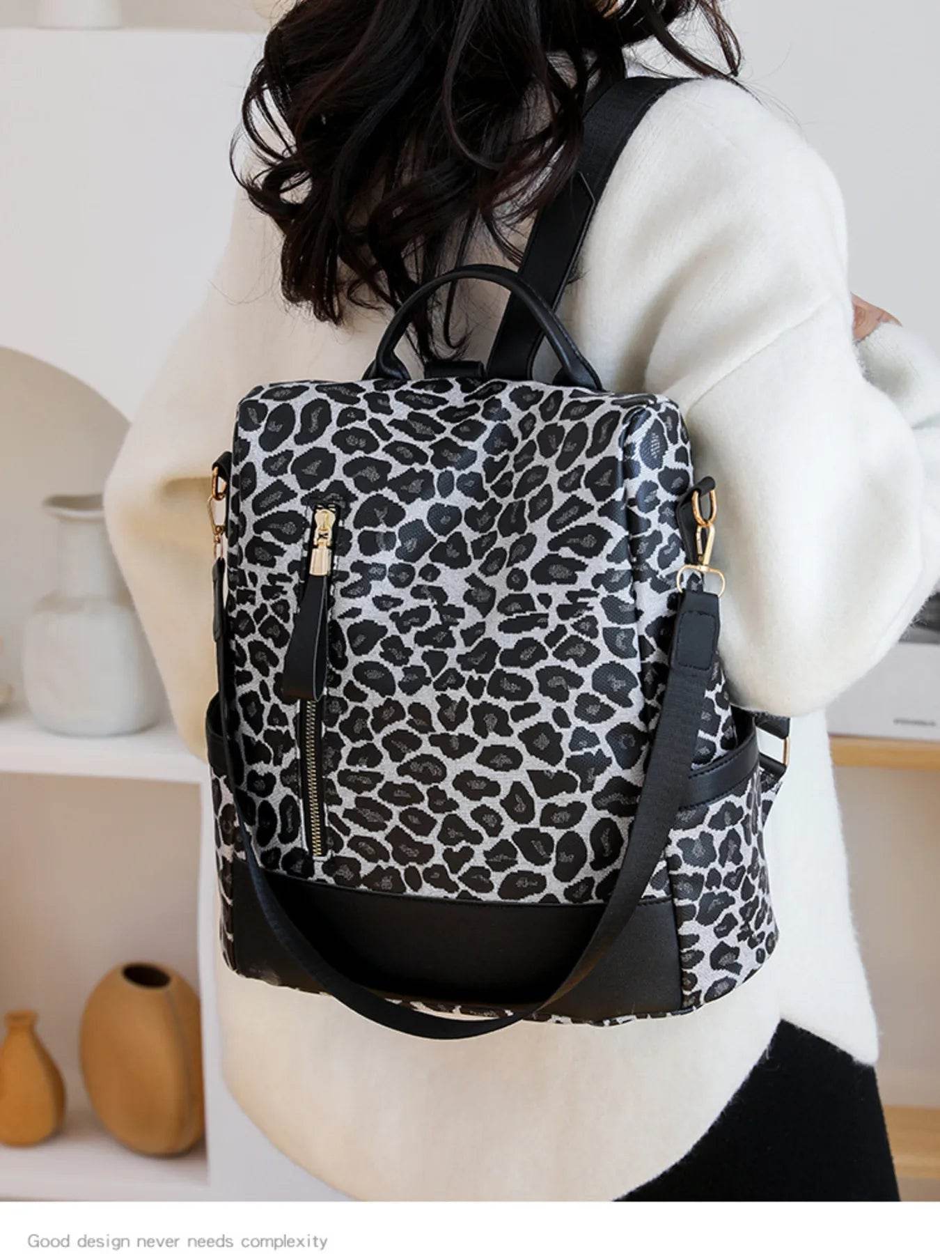 Leopard Print Backpack Bag - Tredona LLC