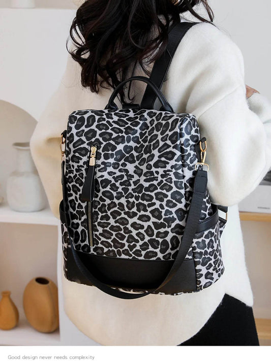 Leopard Print Backpack Bag - Tredona LLC