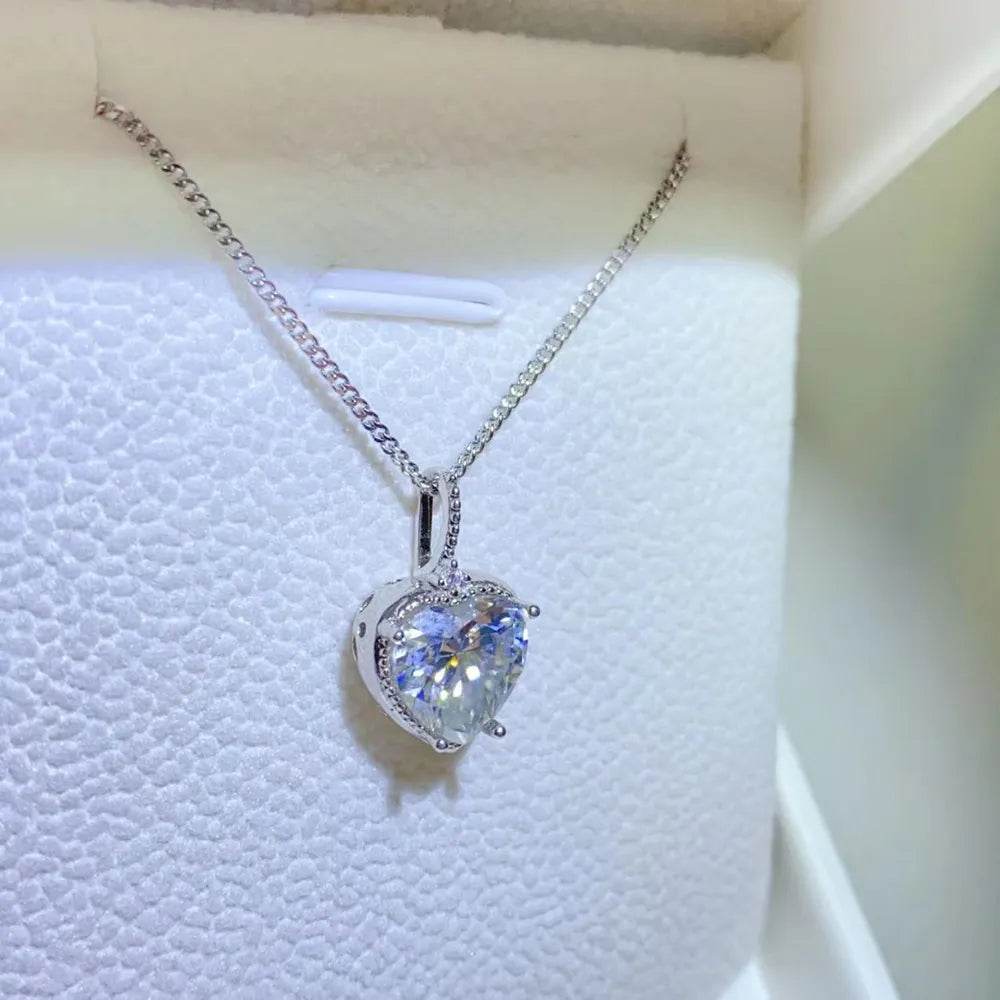 2 Carat Moissanite 925 Sterling Silver Necklace - Tredona LLC