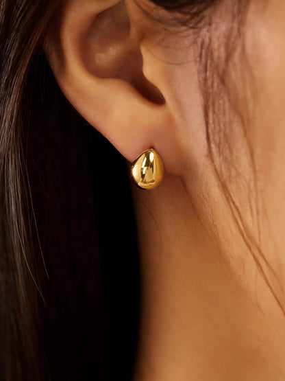 Minimalist Gold Teardrop Stud Earrings - Tredona LLC