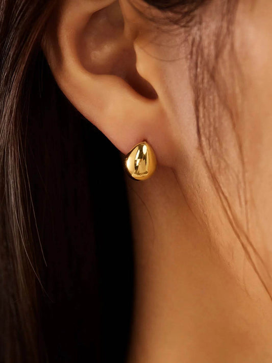 Minimalist Gold Teardrop Stud Earrings - Tredona LLC