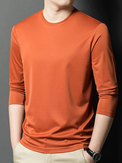 Men's Plus Size Round Neck Long Sleeve T-Shirt - Tredona LLC