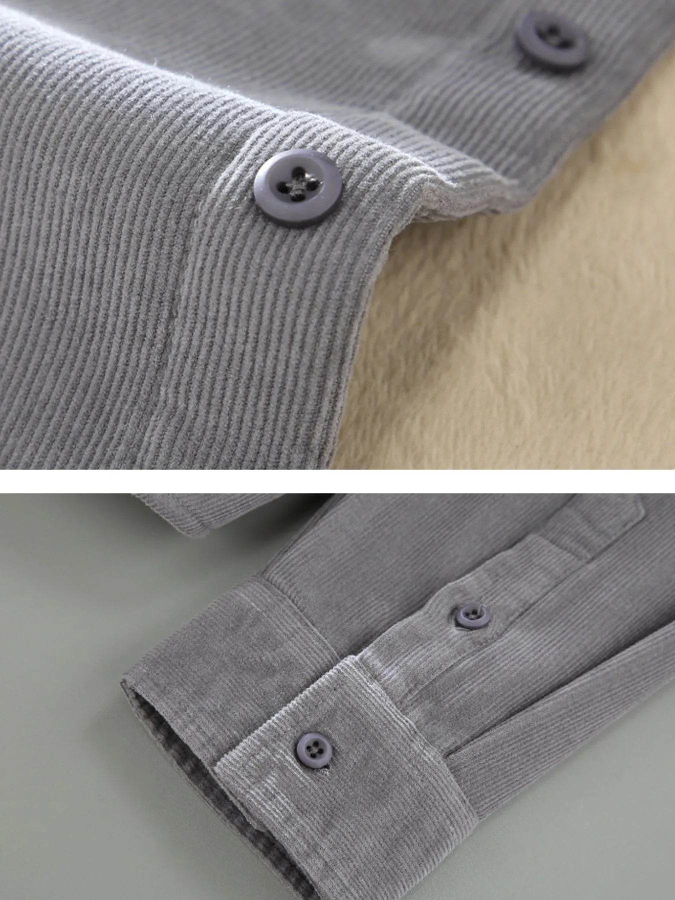 Men's Plus Size Button Up Long Sleeve Jacket - Tredona LLC