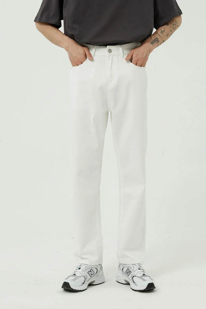 Washed Straight-Leg Slim Jeans - Tredona LLC