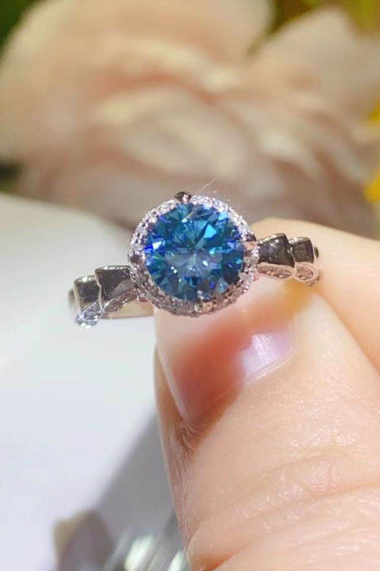 925 Sterling Silver 1 Carat Moissanite Cluster Ring - Tredona LLC