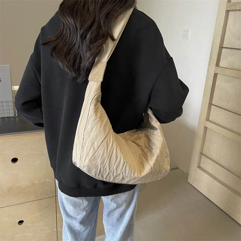 Pleated Dumpling Crossbody Bag - Tredona LLC