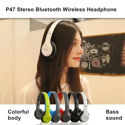 P47 Stereo Headset Bluetooth 5 0 Folding Series Wireless Sports Game Headset for iPhone XiaoMi
