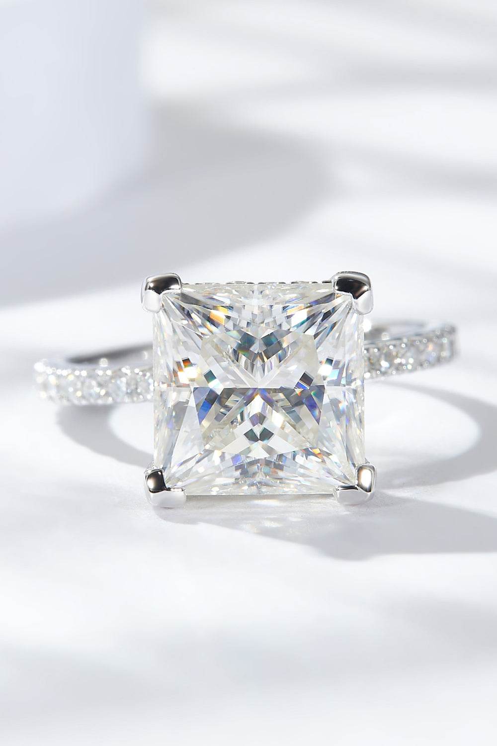 5.52 Carat Moissanite Side Stone Ring - Tredona LLC