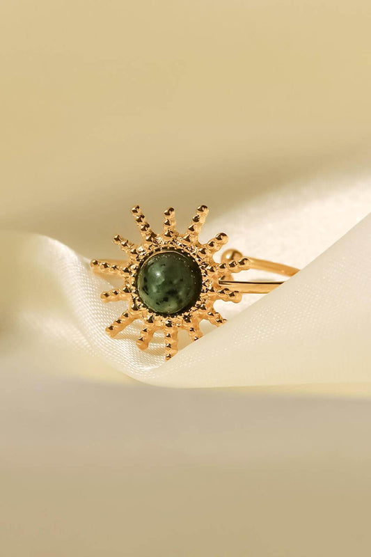 Natural Stone Sun Shape Open Ring - Tredona LLC