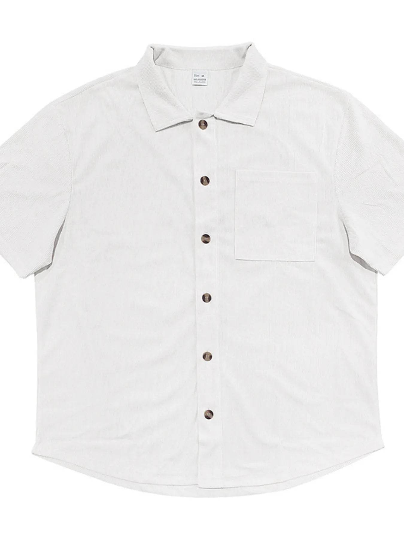 Men's Full Size Button Up Top and Shorts Set Plus Size - Tredona LLC
