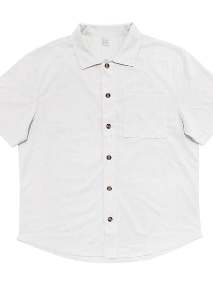 Men's Full Size Button Up Top and Shorts Set Plus Size - Tredona LLC