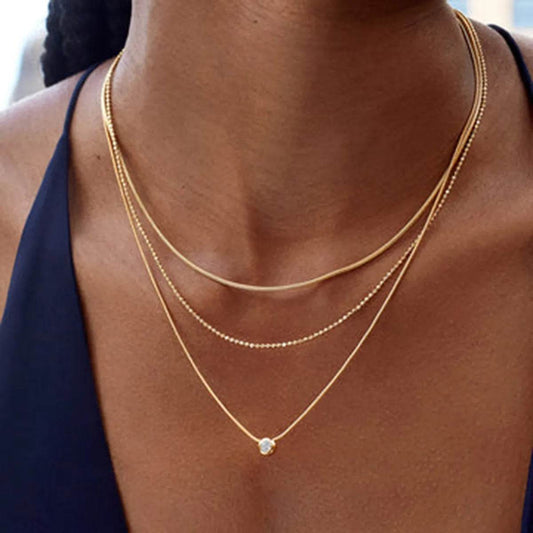 18K Gold-Plated Layered Necklace - Tredona LLC