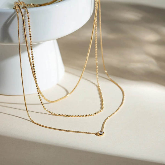 18K Gold-Plated Layered Necklace - Tredona LLC