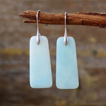 Natural Stone Geometric Shape Earrings - Tredona LLC