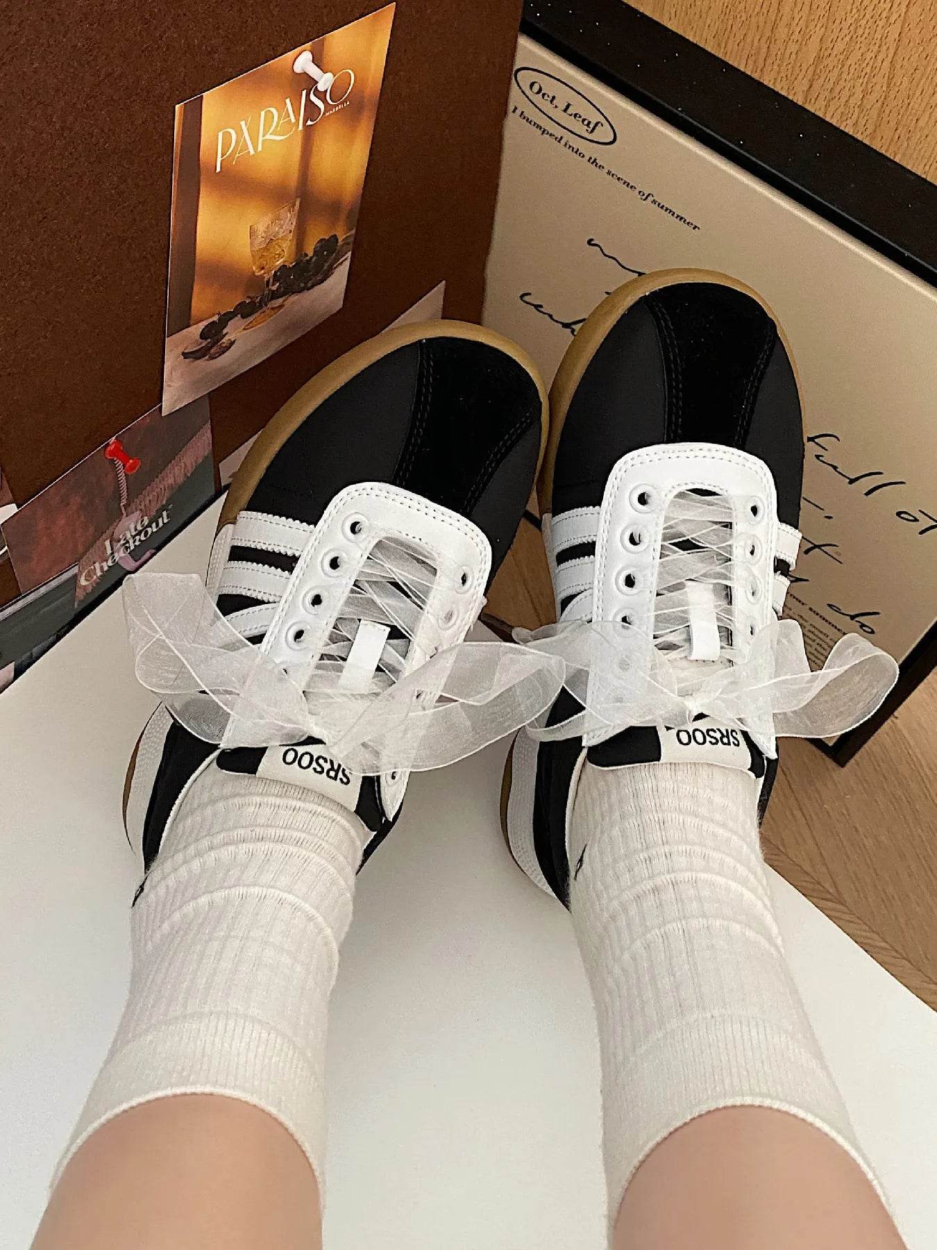 Striped Lace Up Sneakers - Tredona LLC