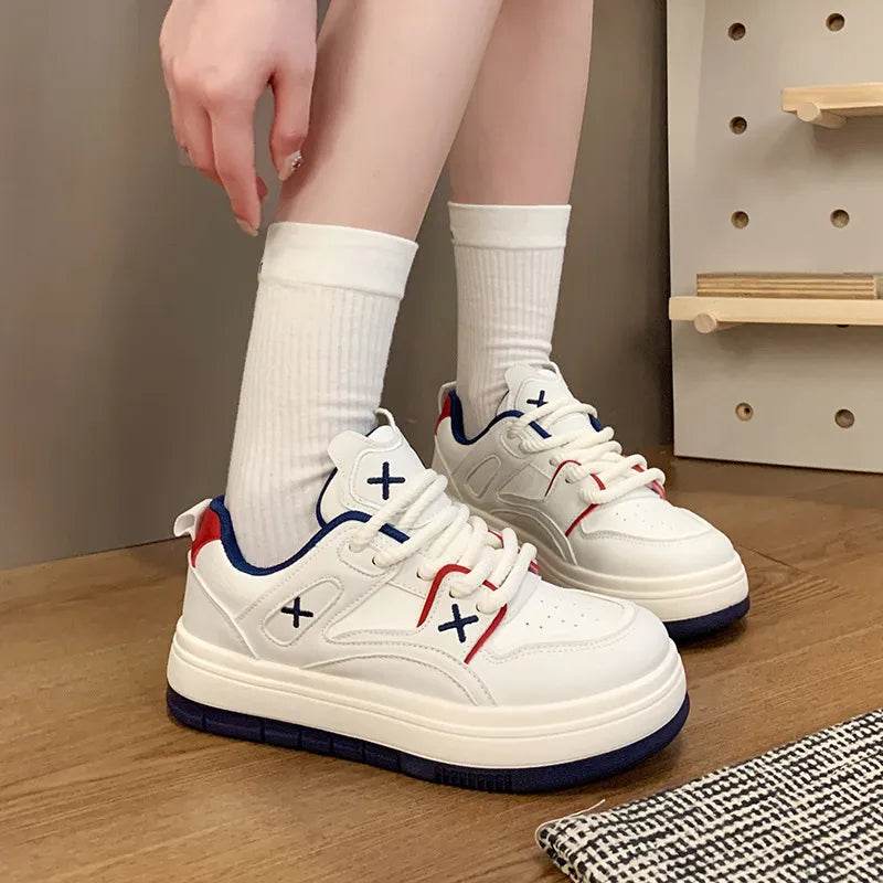 Round Toe Lace Up Sneakers - Tredona LLC