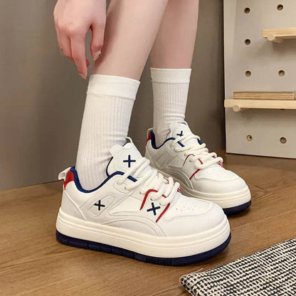 Round Toe Lace Up Sneakers - Tredona LLC