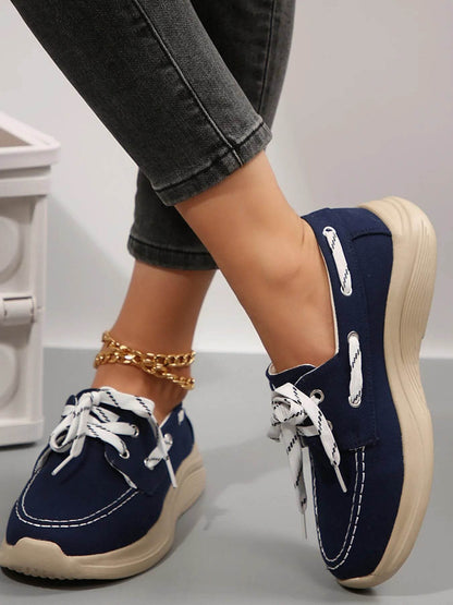Lace Up Round Toe Sneakers - Tredona LLC