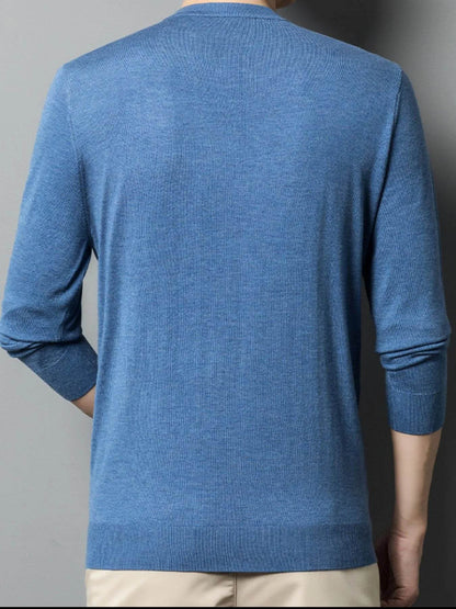 Men's Plus Size Round Neck Long Sleeve Sweater - Tredona LLC
