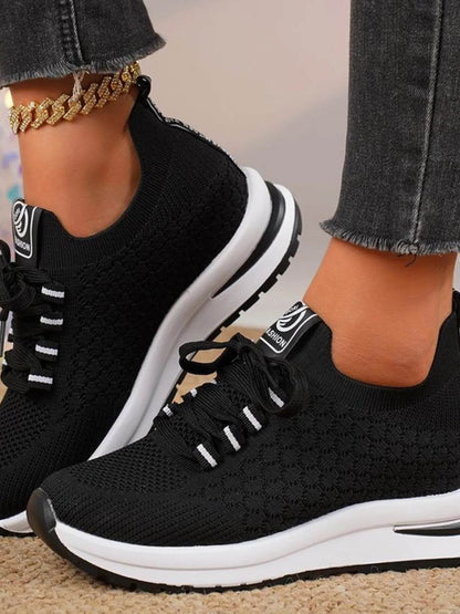 Breathable Mesh Lace Up Sneakers - Tredona LLC