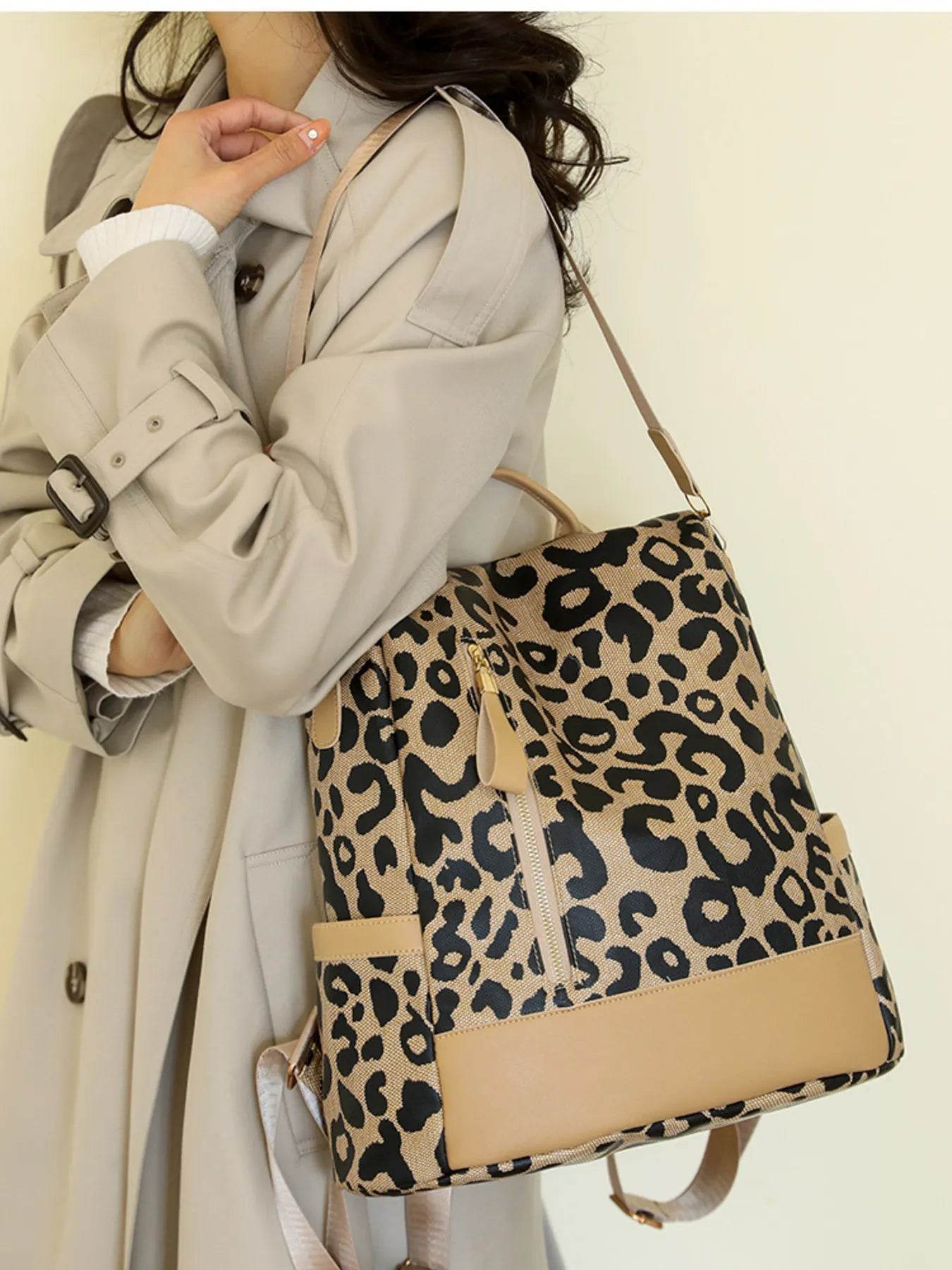Leopard Print Backpack Bag - Tredona LLC