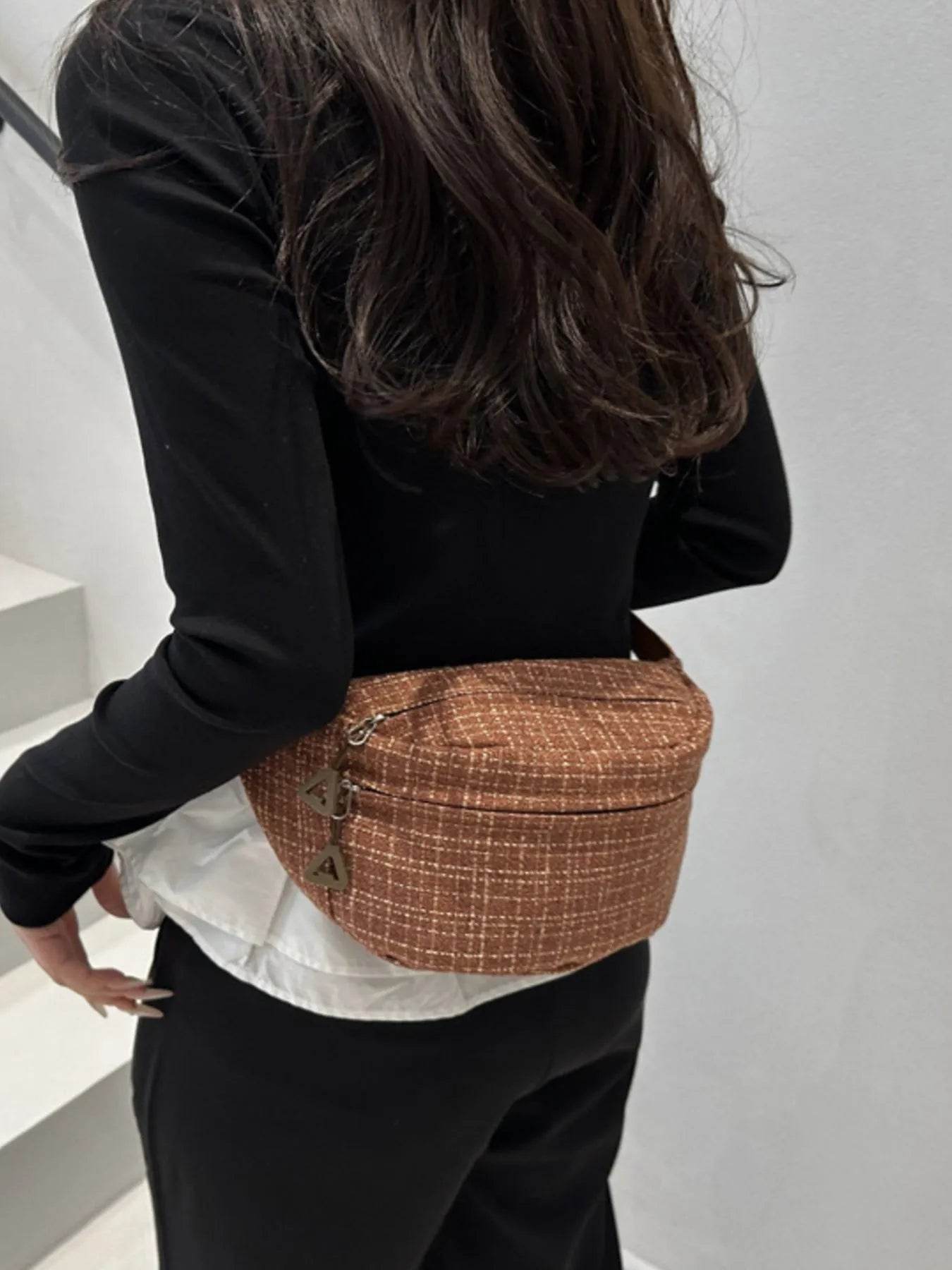 Plaid Pattern Crossbody Bag - Tredona LLC