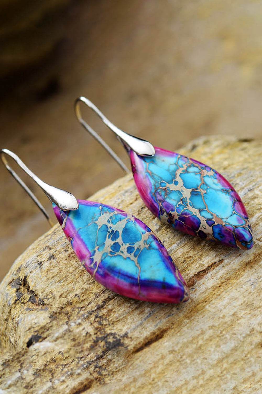 Handmade Natural Stone Dangle Earrings - Tredona LLC
