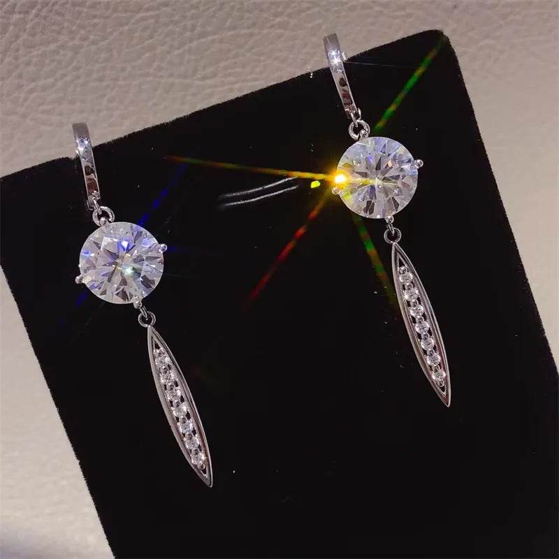 10 Carat Moissanite 925 Sterling Silver Earrings - Tredona LLC