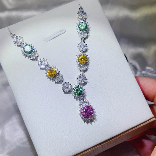 3.5 Carat Moissanite 925 Sterling Silver Necklace - Tredona LLC
