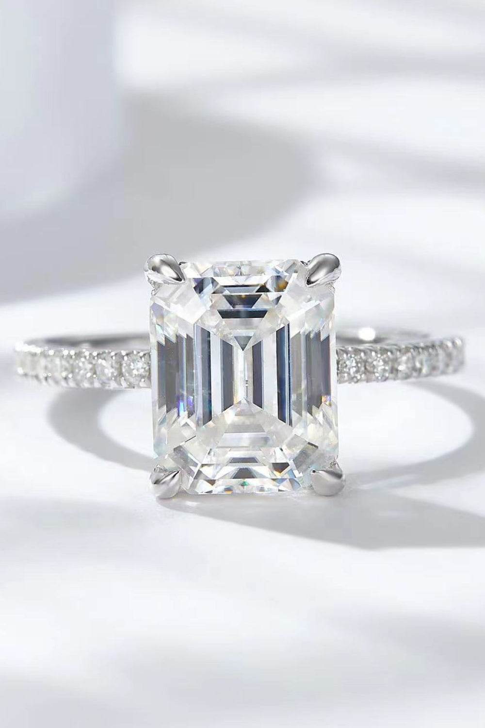 5 Carat Moissanite Side Stone Ring - Tredona LLC