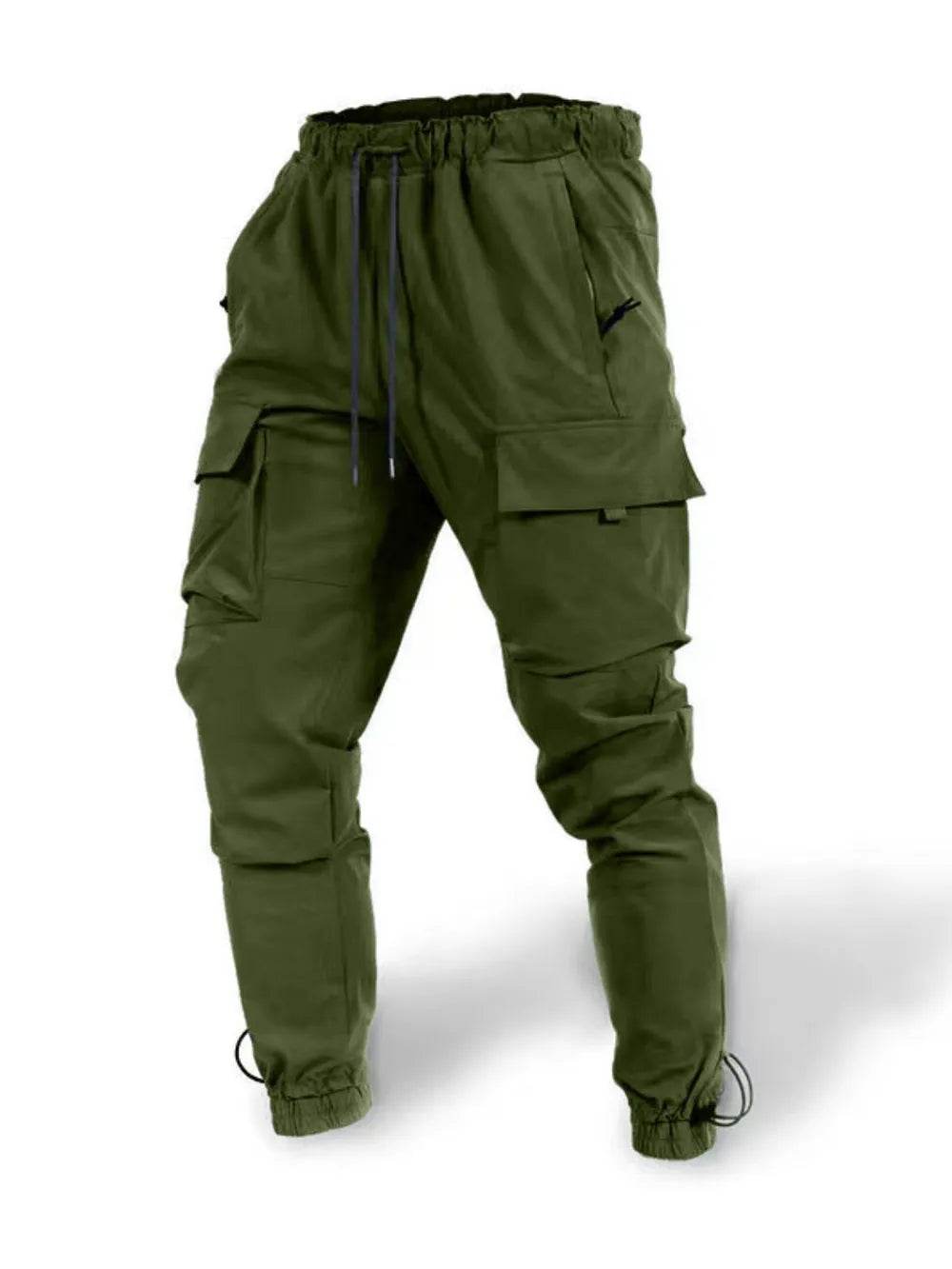 Men's Plus Size Drawstring Pants with Cargo Pockets - Tredona LLC