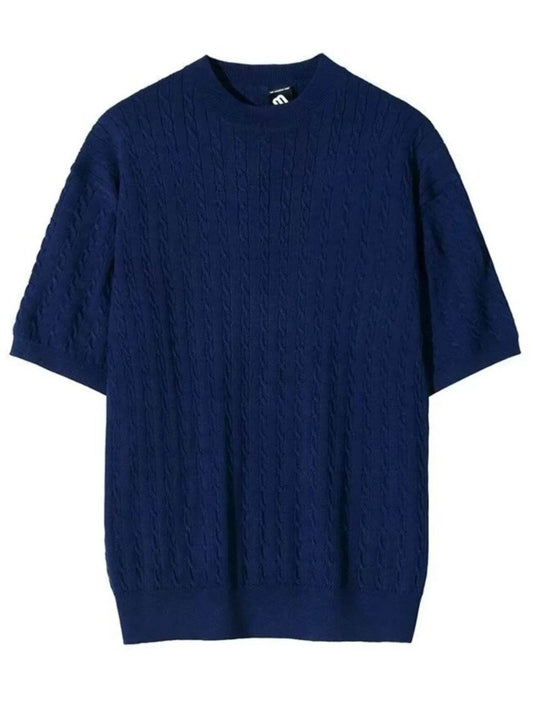 Men's Full Size Round Neck Short Sleeve Knit Top Plus Size - Tredona LLC