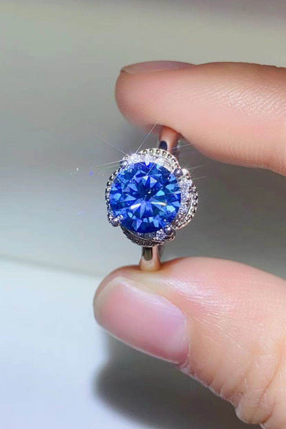 2 Carat Moissanite Contrast 925 Sterling Silver Ring - Tredona LLC