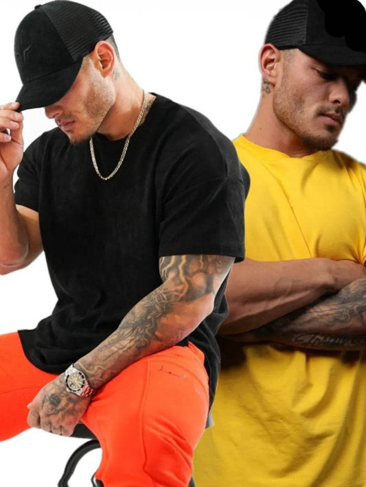 Men's Plus Size Round Neck Half Sleeve T-Shirt - Tredona LLC
