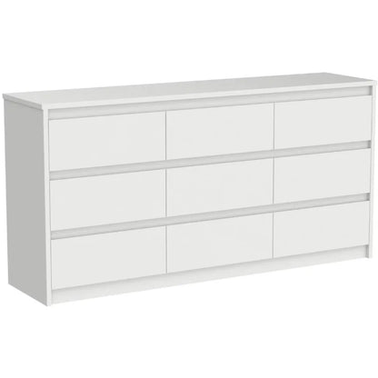 Hitow 9 Drawer Dresser for Bedroom with Deep Drawers, Large Floor Wood Dressers & Chest (63"W x 15.7"D x 31.5"H)