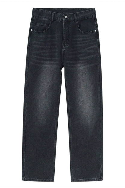 Washed Straight-Leg Slim Jeans - Tredona LLC