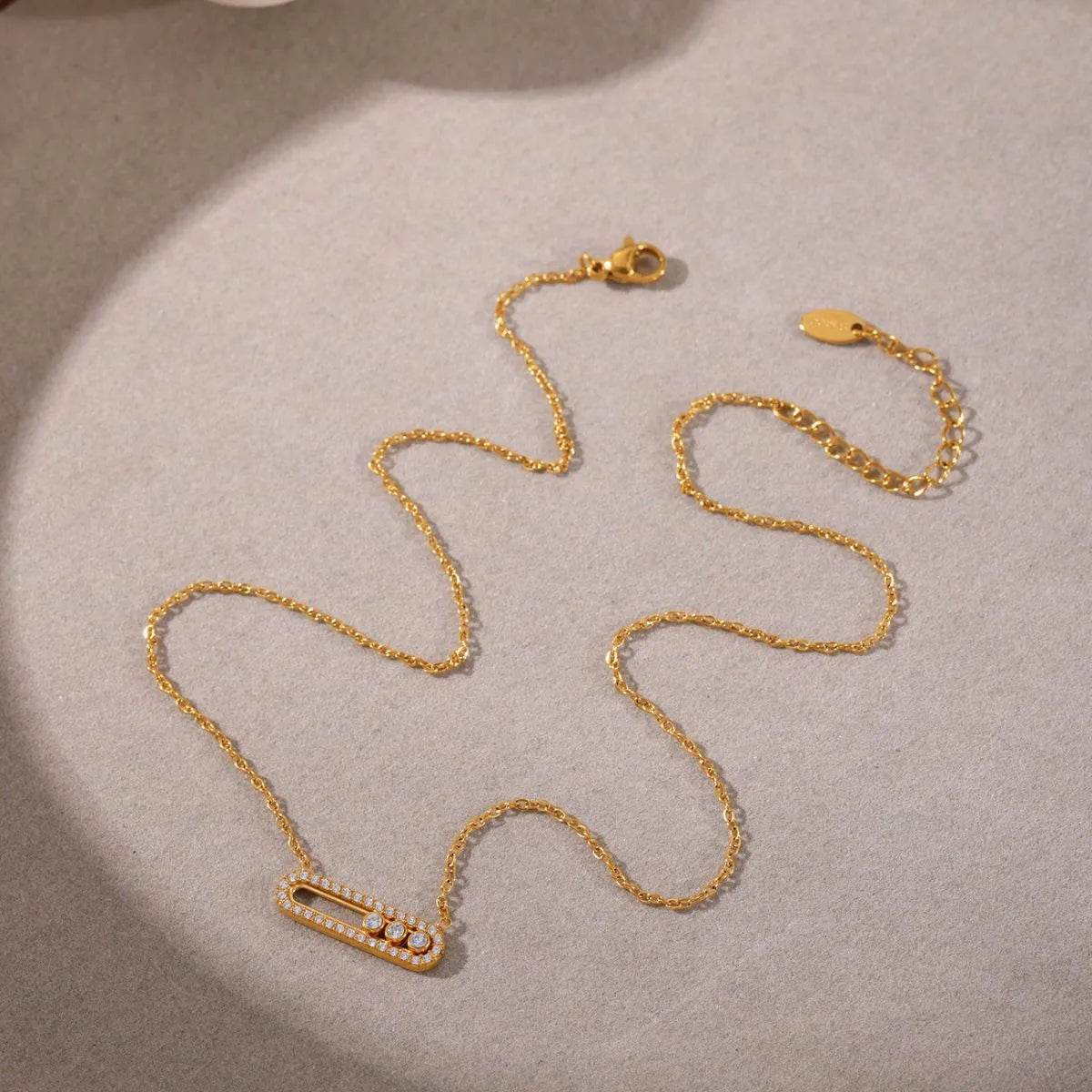 Moving Crystal Bar Necklace and Ring Jewelry Set - Tredona LLC