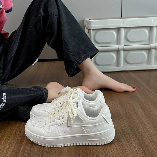 Lace Up Round Toe Platform Sneakers - Tredona LLC