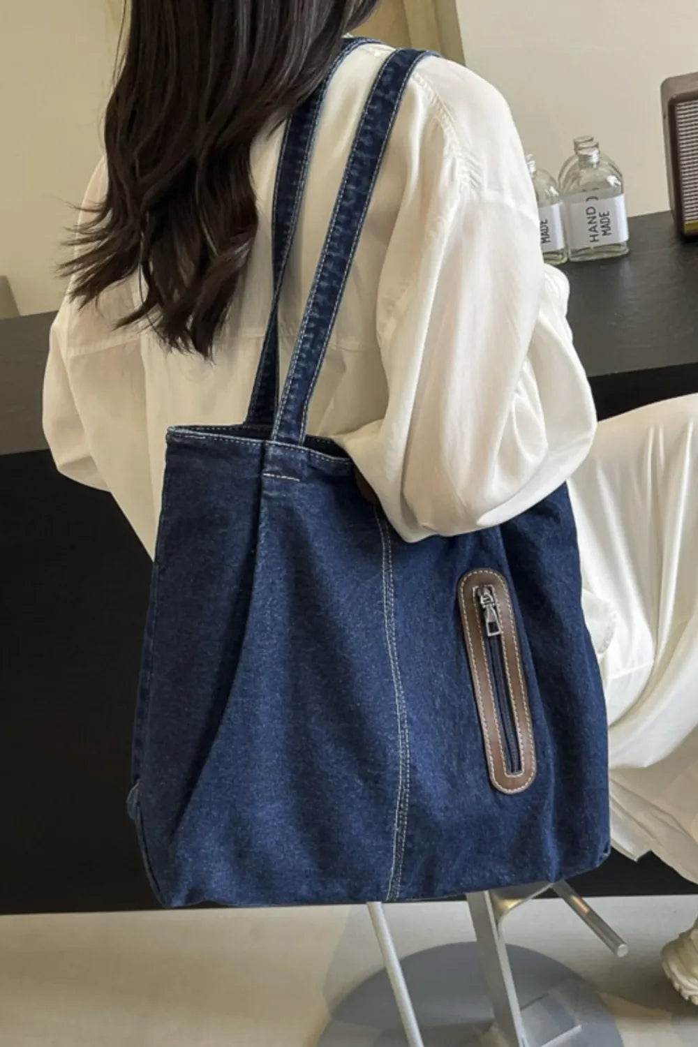Medium Denim Tote Bag - Tredona LLC