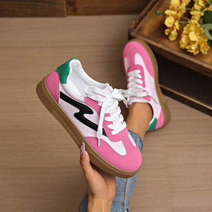 Round Toe Lace Up Sneakers - Tredona LLC