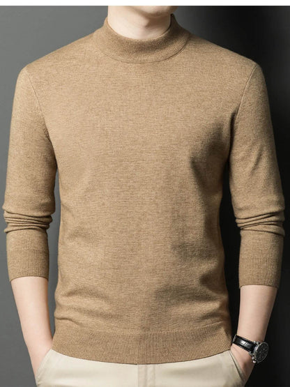 Men's Plus Size Mock Neck Long Sleeve Knit Top - Tredona LLC