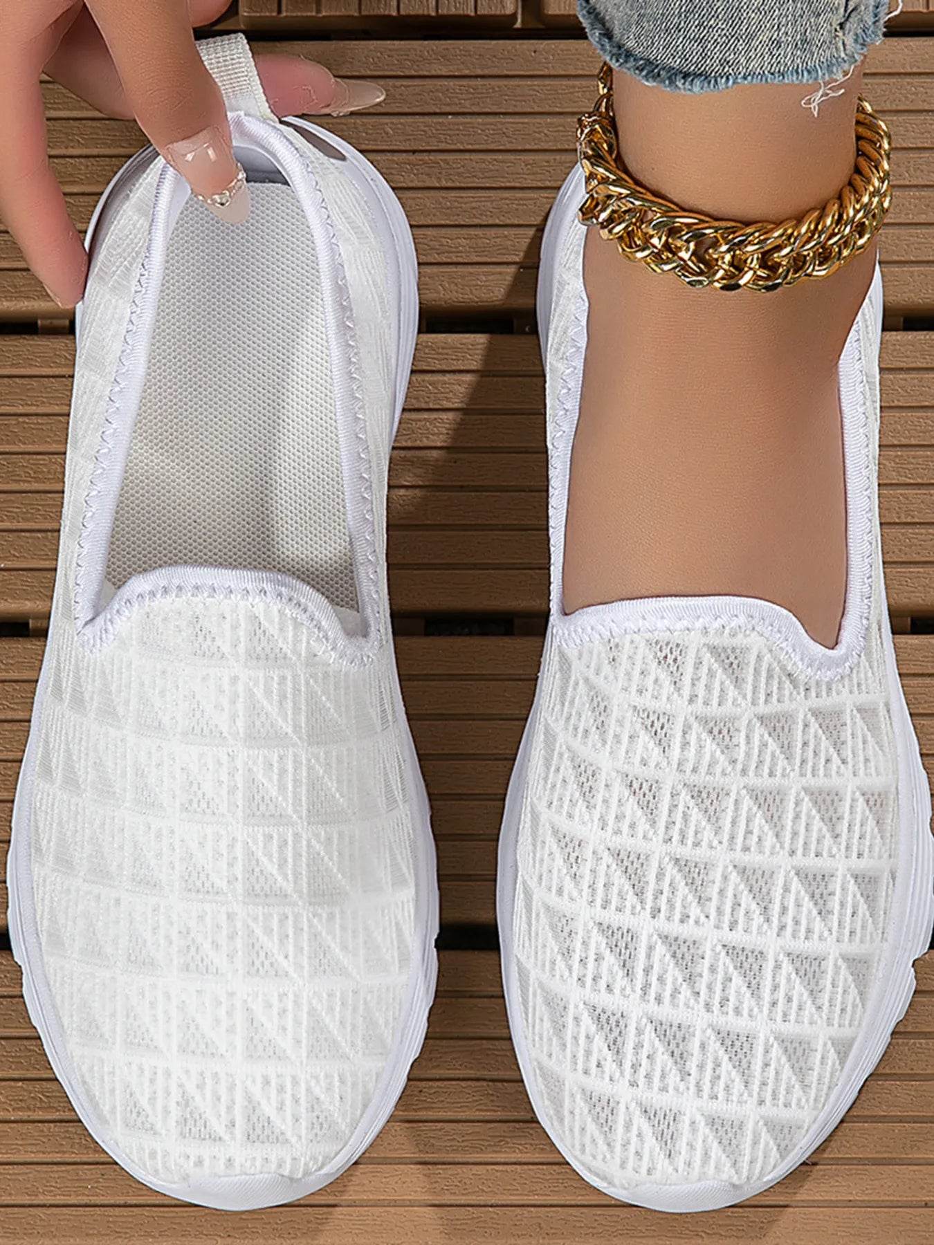 Breathable Mesh Slip-On Sneakers - Tredona LLC