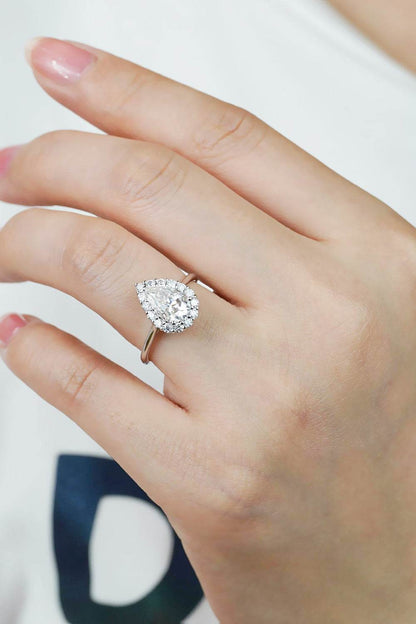 1.5 Carat Moissanite Teardrop Ring - Tredona LLC