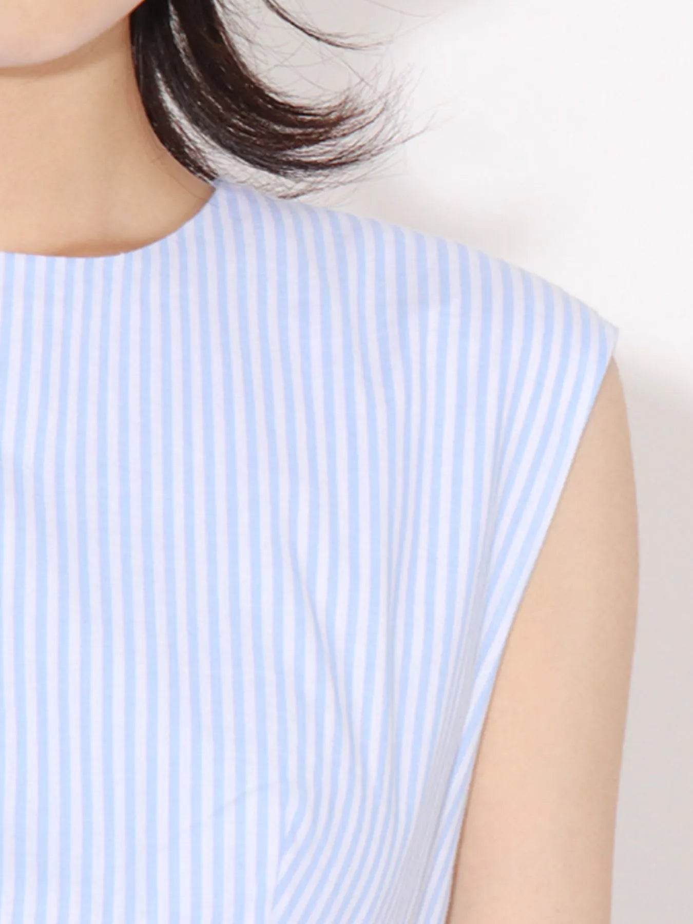 Backless Sleeveless Striped Mini Dress - Tredona LLC
