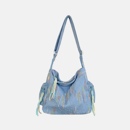 Contrast Texture Shoulder Bag - Tredona LLC